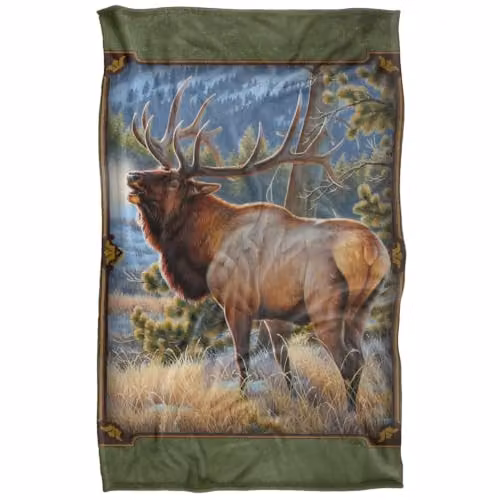 JQ Licensing Elk Meadow Silky Touch Super Soft Fleece Throw Blanket, Multicolour, W: 91 cm, D: 147 cm – 1