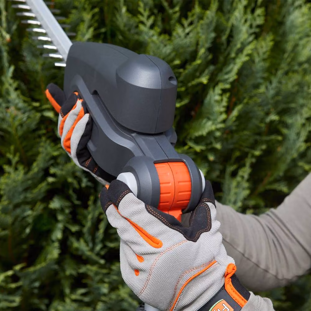 Flymo UltraCut Reach 420 18V Cordless Reciprocating Hedge Trimmer in Orange and Grey – 7