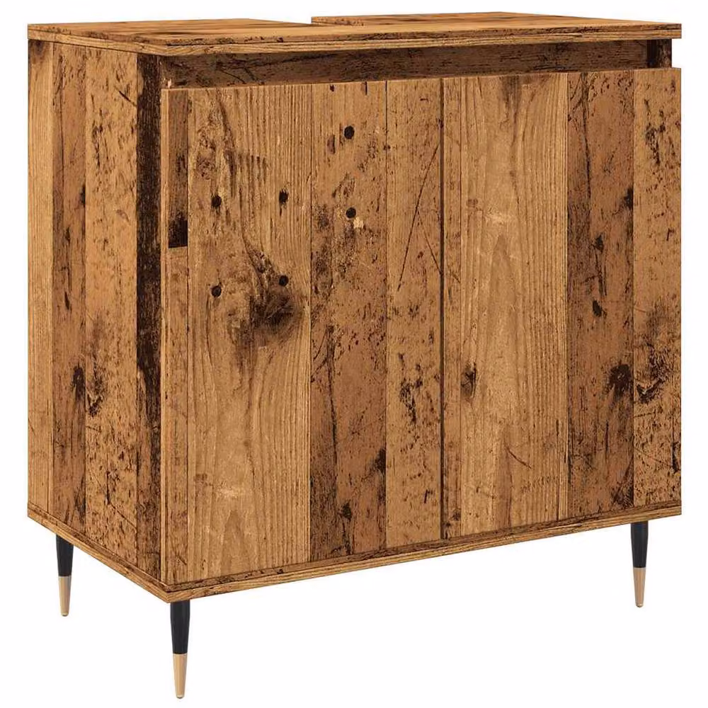 Berkfield Home Bathroom Cabinet in Old Wood Brown, W: 58 cm, D: 33 cm, H: 60 cm – 2