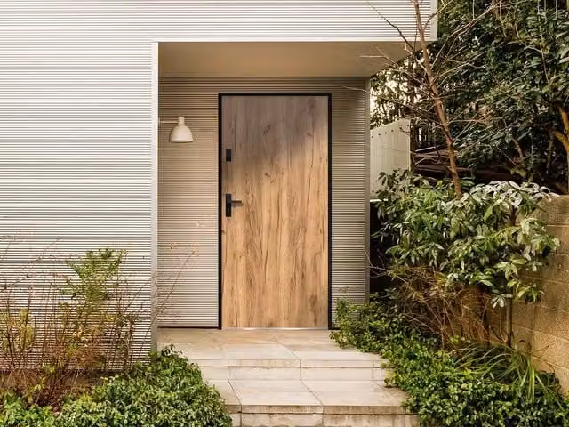 Vente-unique Full Panel Steel Front Door in Light Oak Effect, Right-Hand, H: 207 cm, W: 100 cm – 1