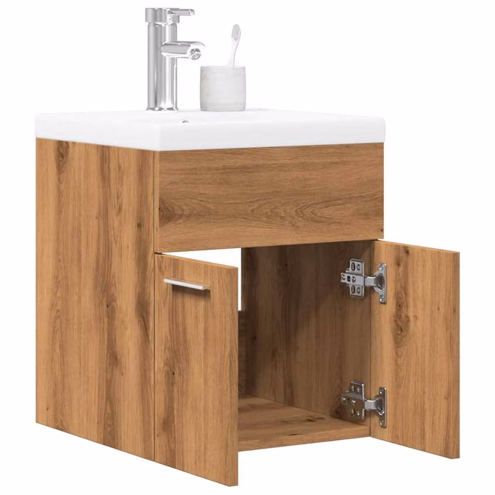 Berkfield Home 2 Piece Modern Bathroom Furniture Set in Artisan Oak Brown – 2