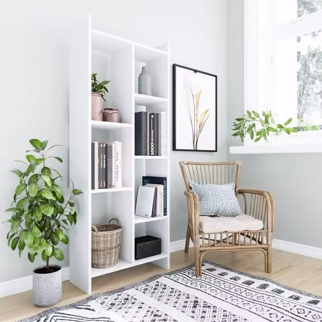 Decorotika Eden 4-Tier Modern White Bookshelf