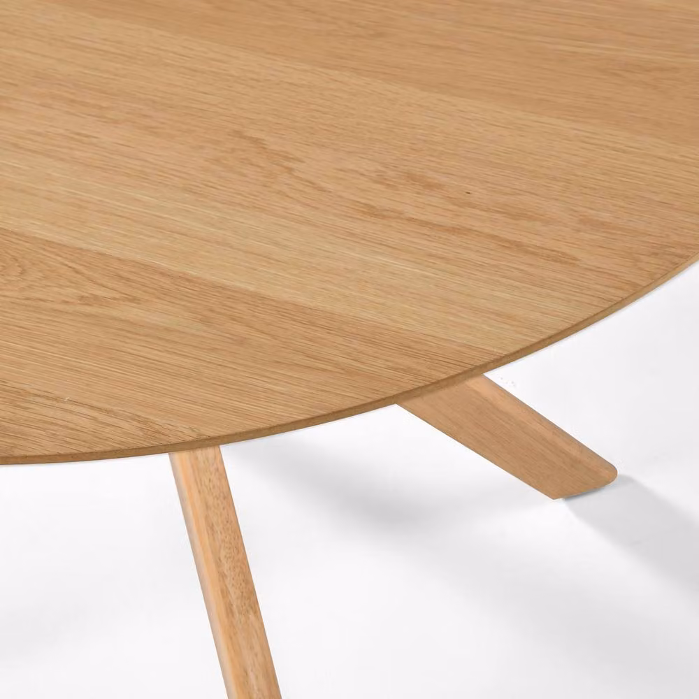 FurnitureboxUK Mette Round Oak Veneer Wood Dining Table in Brown, Diameter: 115 cm, Height: 75 cm – 3