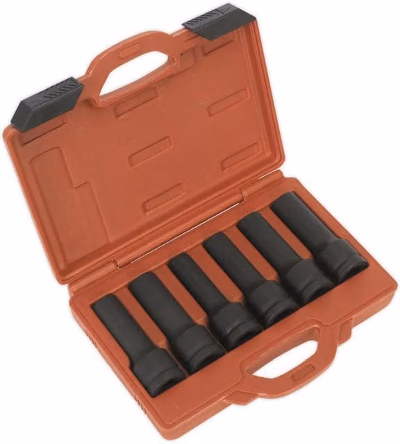 Loops 6pc TRX Star Female Deep Impact Socket Bit Set, 3/4 inch Square Drive, 12 Point, Chrome Molybdenum, Multicolour – 1