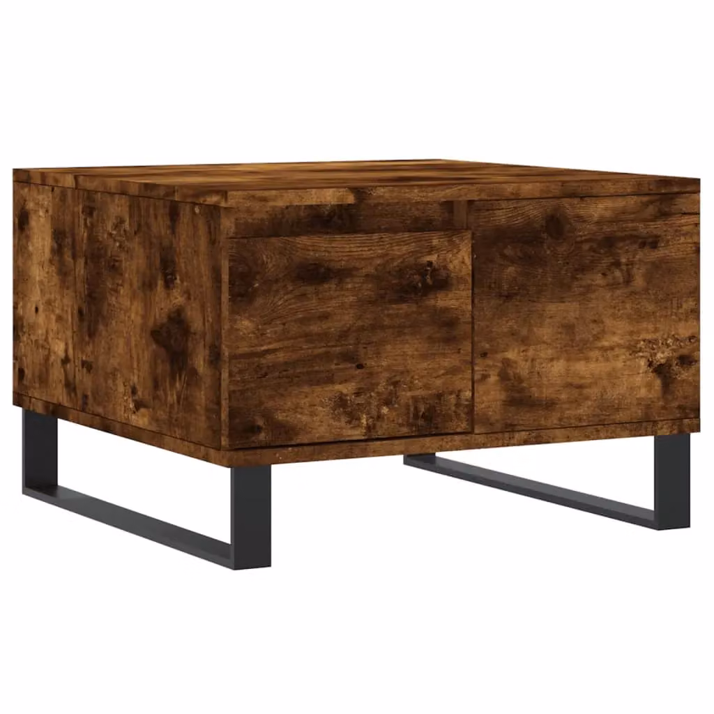 Berkfield Home Modern Square Coffee Table in Smoked Oak Brown, W/D/H: 55 x 55 x 36.5 cm – 2