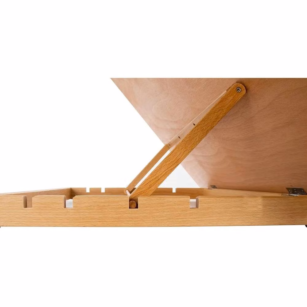 EONLION Brown Wooden Adjustable Drawing and Writing Table with Tilting Top, Width: 100 cm – 3