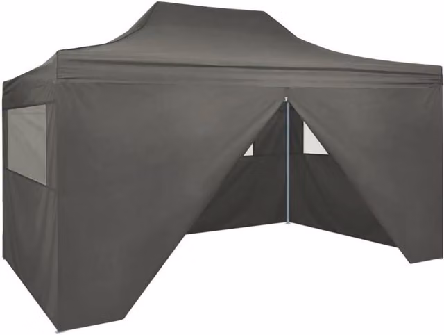 Berkfield Home Professional Folding Party Tent with 4 Sidewalls, Steel Anthracite and Black, W: 4 m, D: 3 m