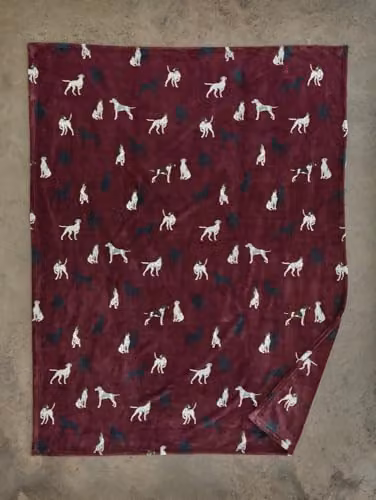 The Lyndon Company Hounds Fleece Throw Blanket, Red, W/D/H: 140 x 180 cm – 2