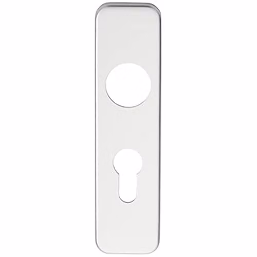 Loops PAIR Door Handle Euro Lock Plate for Safety Levers, Brushed Silver Aluminium, W: 15.4 cm, H: 15.4 cm