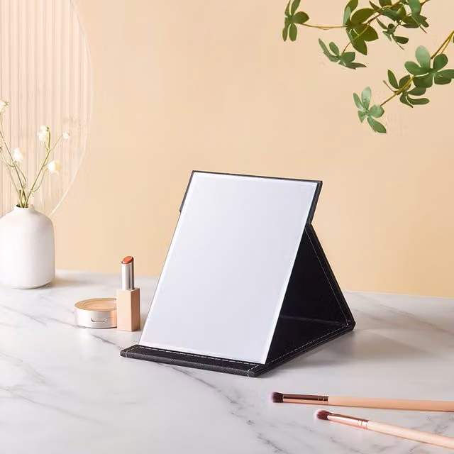 Komore Foldable Portable Tabletop Mirror - Black