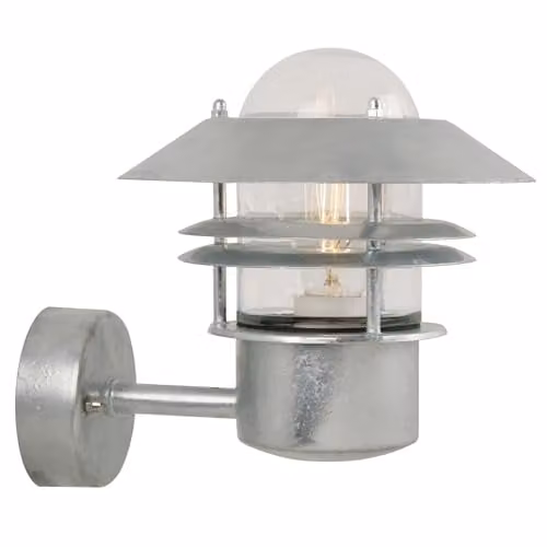 Nordlux Blok Outdoor Wall Light in Silver Galvanised Steel with E27 Socket and IP54 Rating – 1