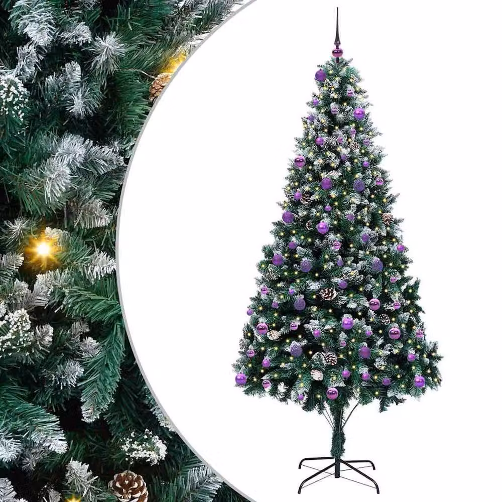 Berkfield Home Beautiful Artificial Green Christmas Tree with 300 LEDs and Stand, H: 130 cm – 3