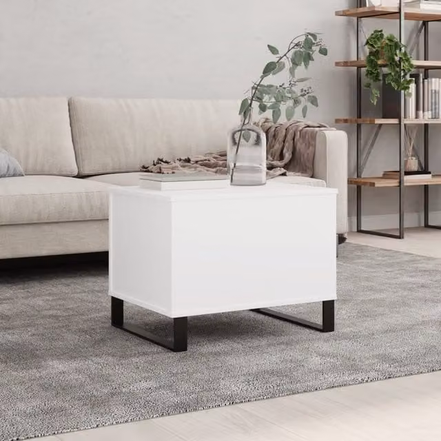 Berkfield Home Modern White Rectangular Coffee Table with Lift Mechanism, W: 60 cm, D: 44.5 cm, H: 45 cm