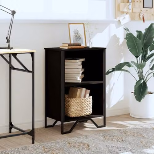 vidaXL Modern Wall-Mounted Bookcase in Black, W/D/H: 50 x 31 x 74.5 cm – 2