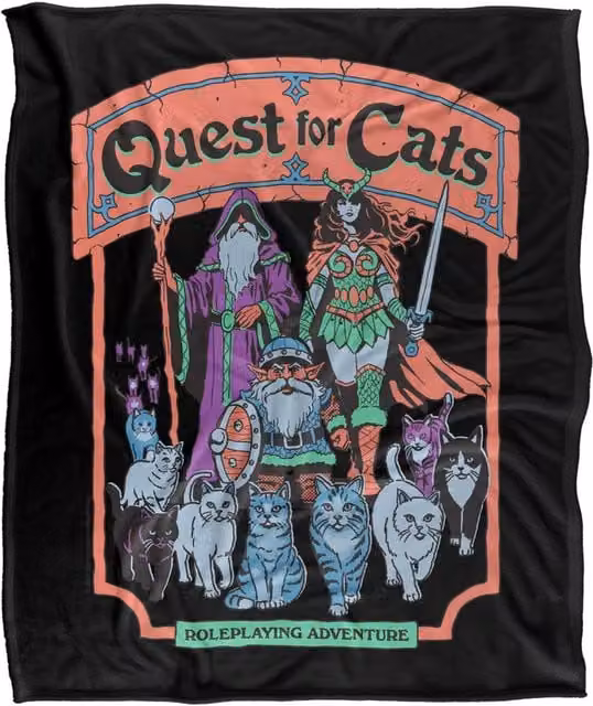Steven Rhodes Quest For Cats Multicolour Super Soft Fleece Throw Blanket W/D/H: 91 x 147 cm – 1
