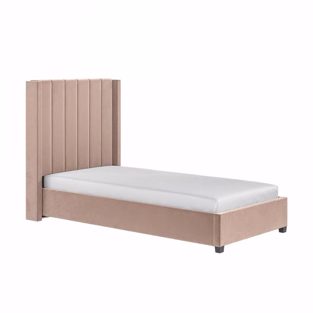 Flair Tiggy Single Ottoman Bed in Pink Velvet, W/D/H: 100 x 200 x 130 cm – 3