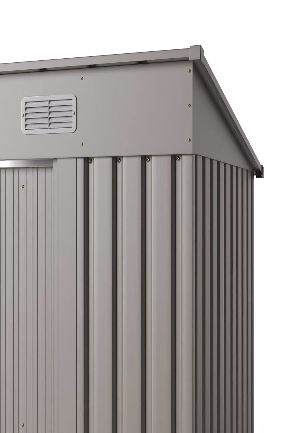 Garden Sanctuary Grey Metal Pent Roof Garden Tool Shed with Sliding Doors W/D/H: 182 x 121 x 194 cm – 5