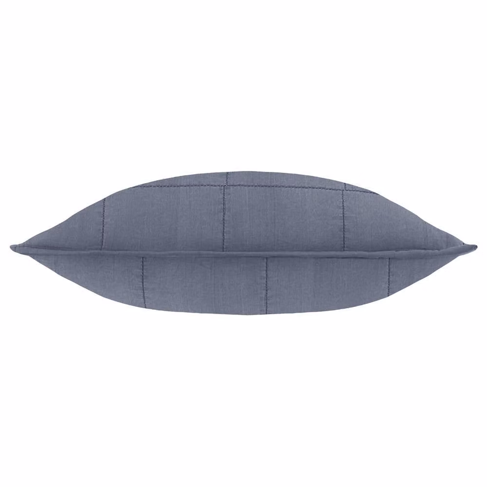 Yard Hebden Quilted Washed Cotton Square Cushion in Blue, W/D/H: 55 x 55 x 55 cm – 3