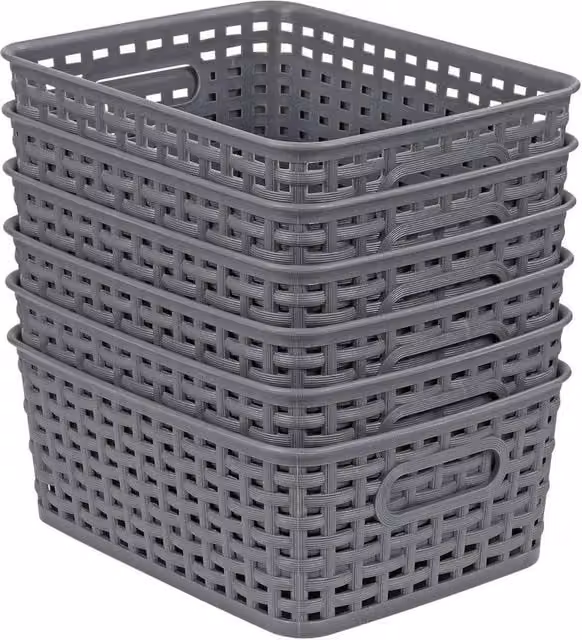 KORVIXA Grey Plastic Handy Storage Basket Crate, Width: 90 cm