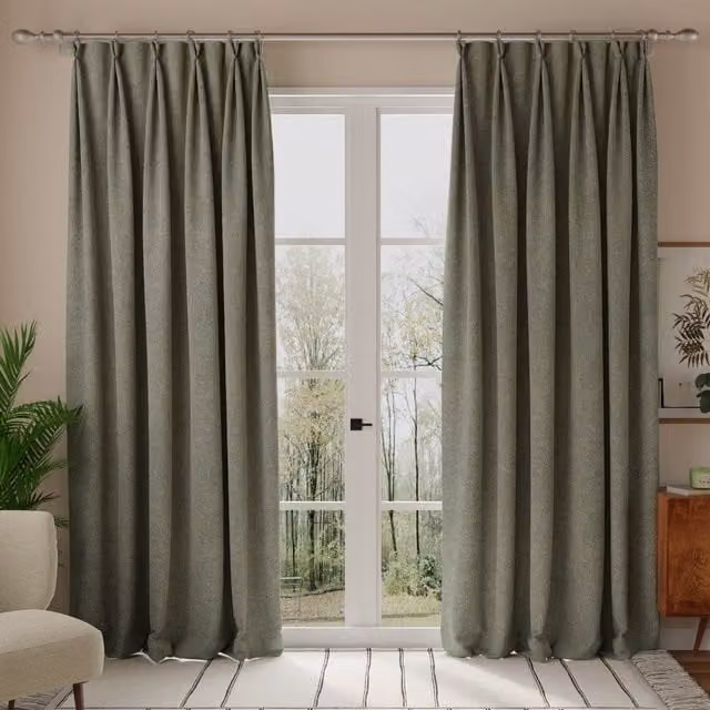 Linda Barker Petal Made to Measure Grey Fabric Curtain Panel