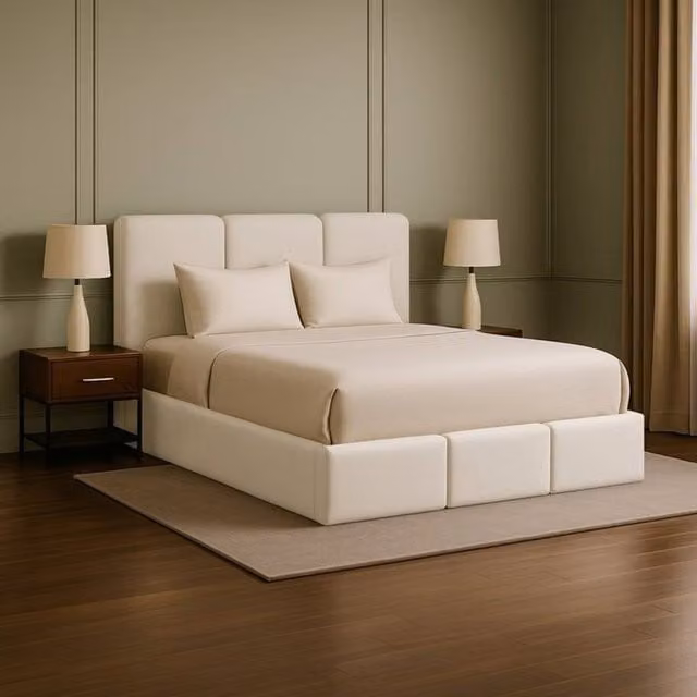 Desire Deco Dartford Plush Velvet Ottoman Storage Bed Frame with Lift-Up Base in Beige, W/D/H: 90 x 190 x 36 cm – 1