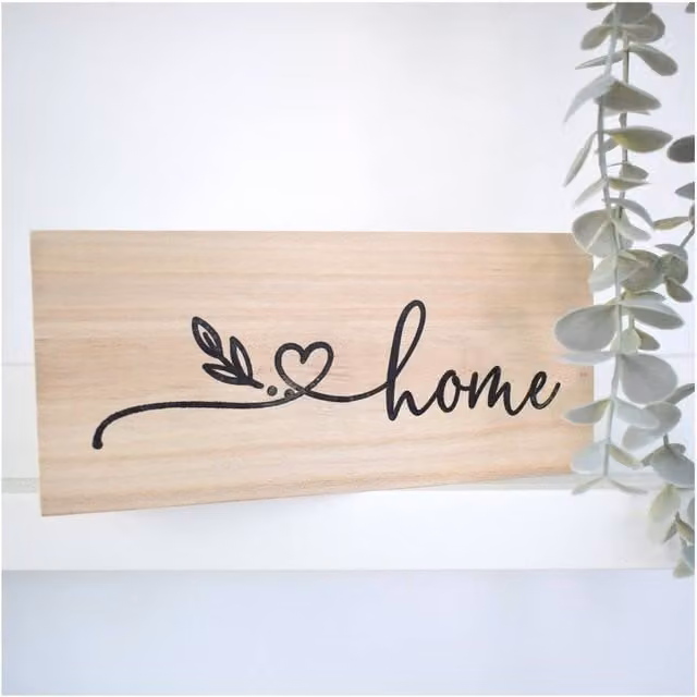 Amaya Rose Ltd Rustic Floral Solid Wood Plaque in Beige
