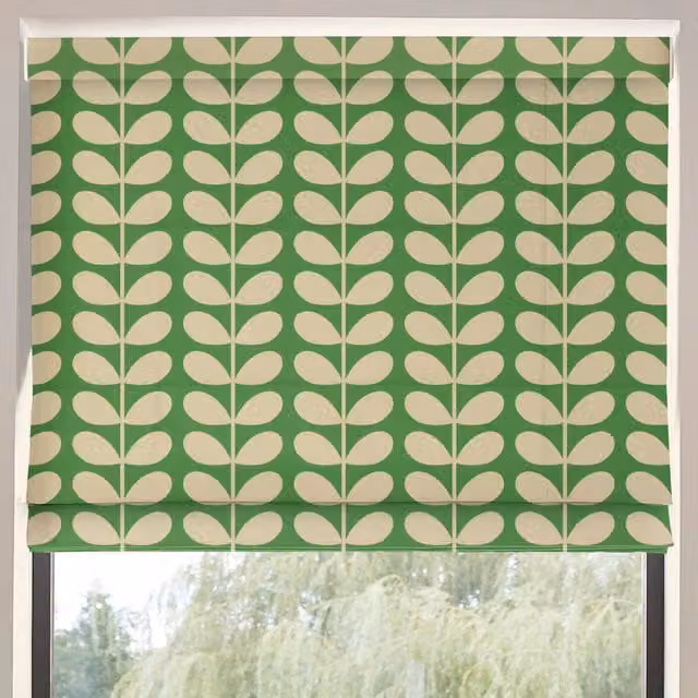 Orla Kiely Solid Stem Blackout Made to Measure Roman Blind in Green