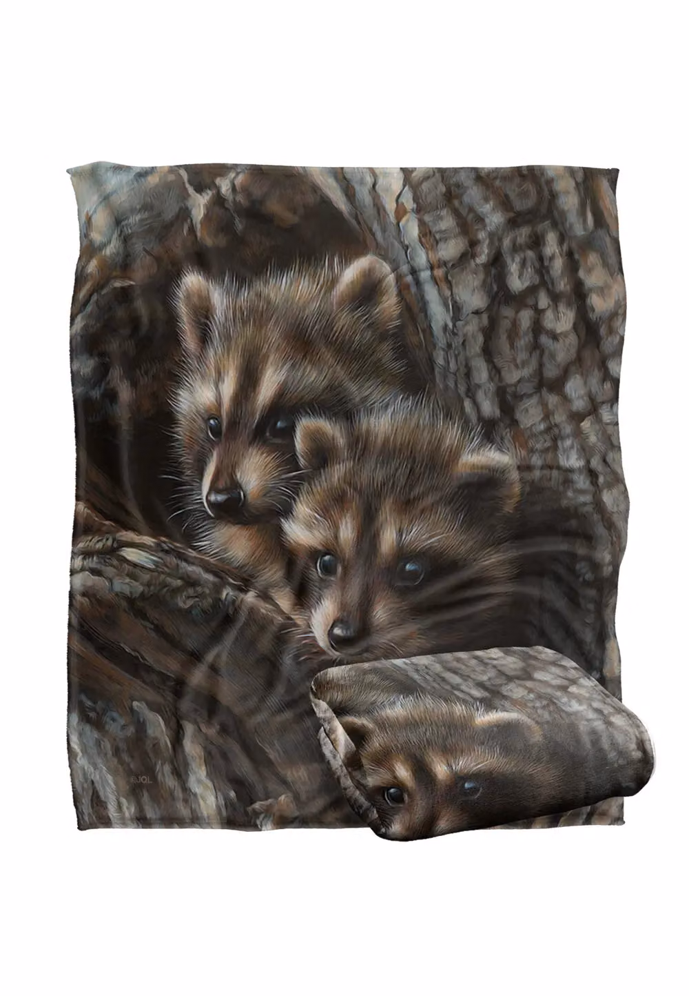 JQ Licensing Two Raccoons Silky Touch Super Soft Fleece Throw Blanket, White, W/D/H: 152 x 127 cm – 2