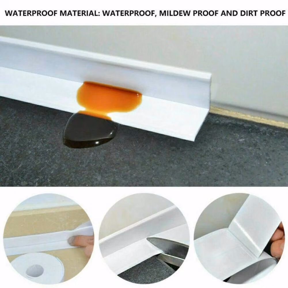 NESTLUNE Waterproof Self-Adhesive PVC Sealing Tape for Bath and Kitchen in White, 3.2 m – 4