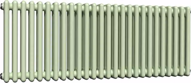 Lux Heat Horizontal 3 Column Steel Radiator in Green, W: 119 cm, H: 50 cm