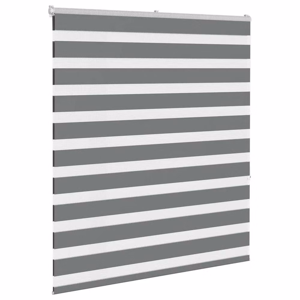 Berkfield Home Zebra Blind in Dark Grey, W: 130 cm, H: 150 cm – 3