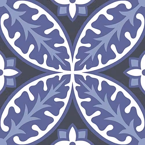 FloorPops FP3309 Capri Self-Adhesive Floral Peel and Stick Floor Tiles, Multicolour and Purple