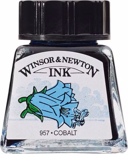 Winsor and Newton Professional Drawing Ink in Cobalt Blue, 14ml