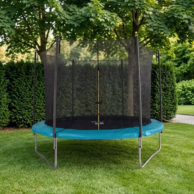 Active Sport Blue Steel Trampoline with Net, 10ft