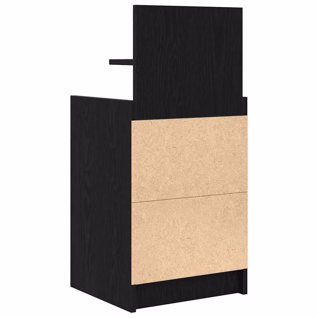 Berkfield Home Modern Black Bedside Cabinet with 2 Drawers W/D/H: 38 x 34 x 80 cm – 4