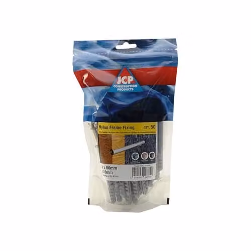 JCP Fixings Nylon Frame Plugs, 8 x 100 mm, Box of 200