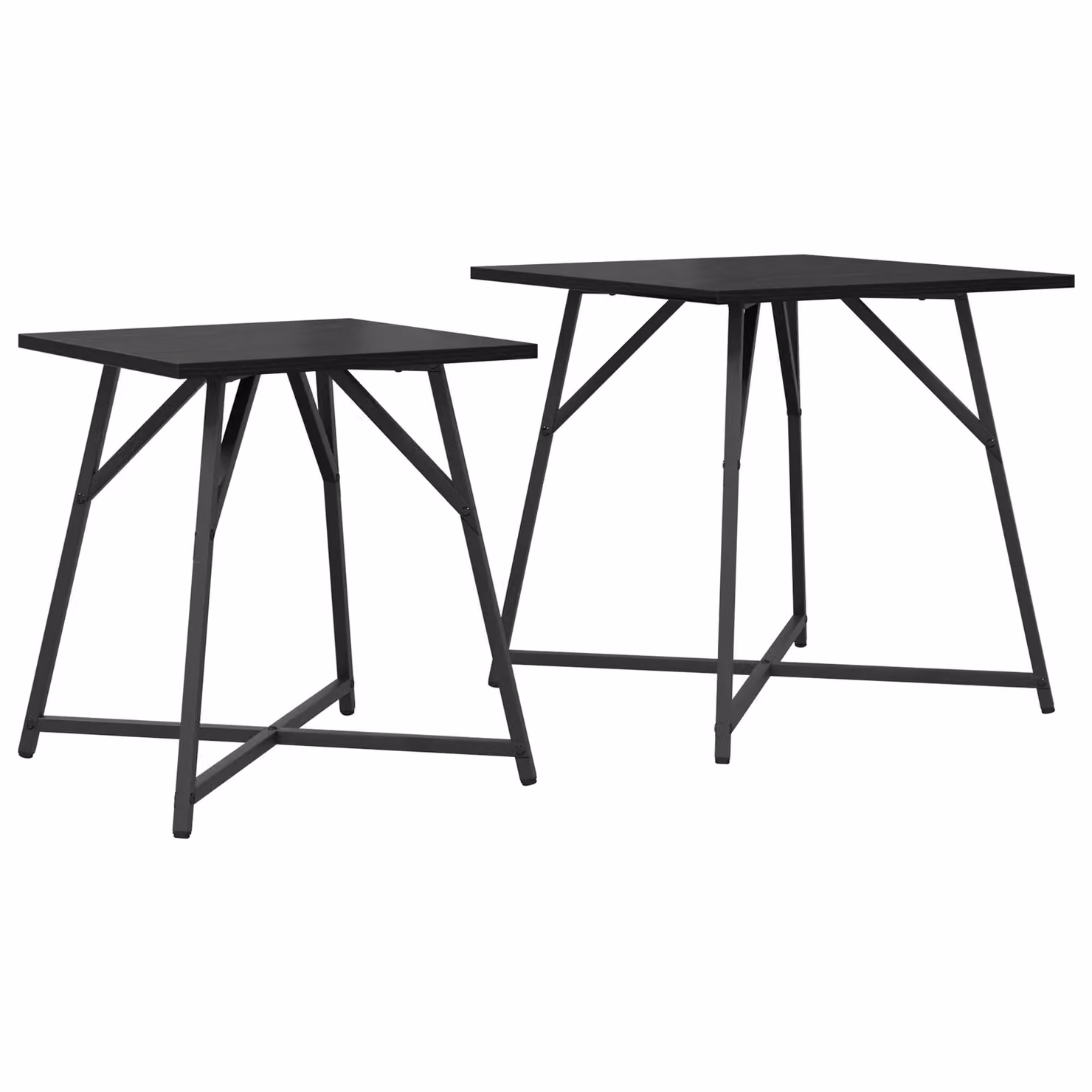 Berkfield Home Side Table Set of 2 in Black Oak and Metal – 2