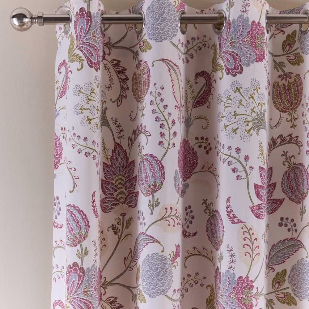 Portfolio Home Richmond Floral Fully Lined Eyelet Curtain Set in Purple, Width: 117 cm, Drop: 183 cm – 2