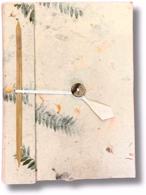 Med Lokta Mixed Flowers Softcover Notebook in Off White