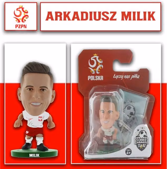SoccerStarz Arkadiusz Milik Poland Home Kit Mini Figure, Red and White, Height: 5 cm
