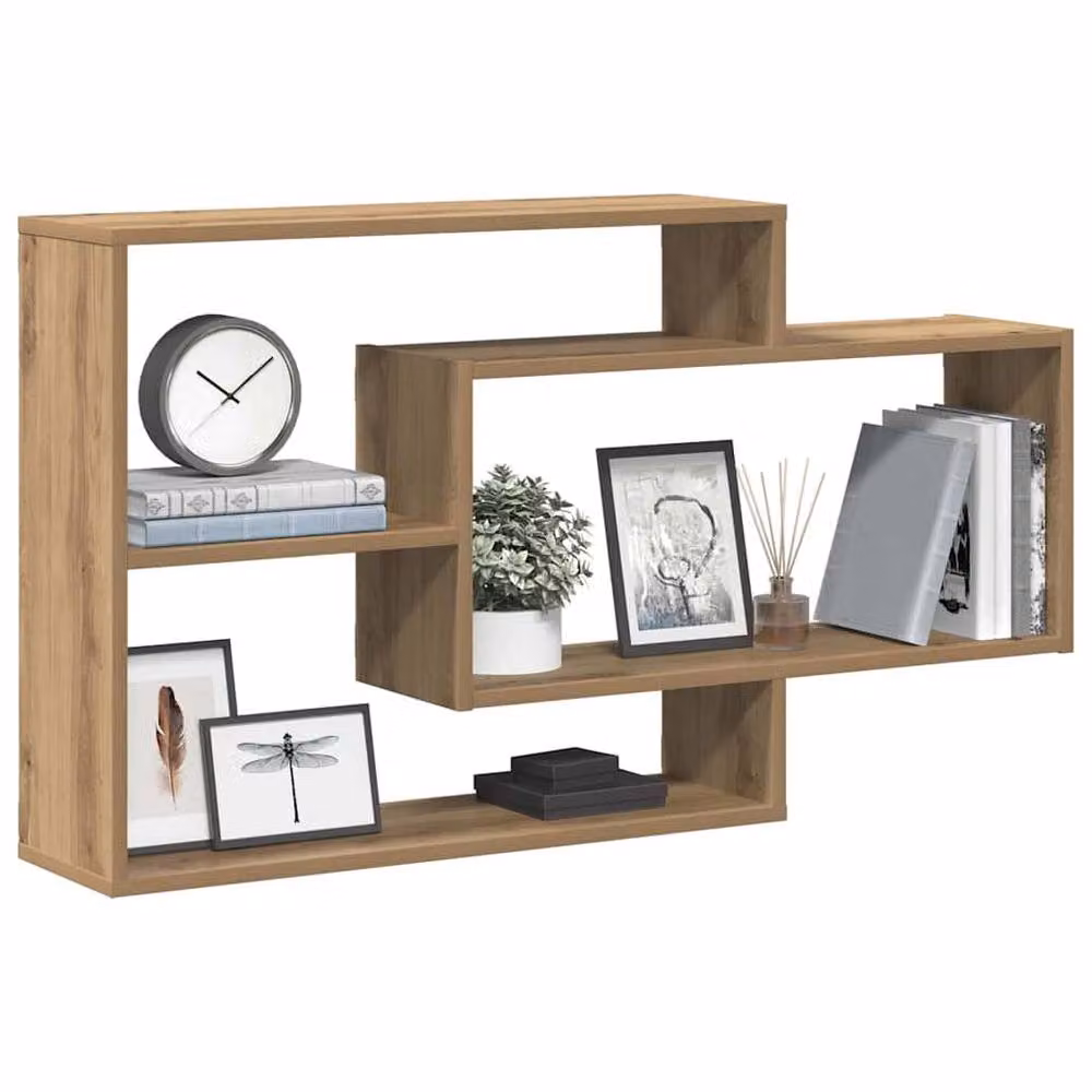 Berkfield Home Artisan Oak Wall Shelf, Brown, W: 104 cm, D: 20 cm, H: 58.5 cm – 3
