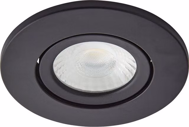 Litecraft Adjustable Recessed Fire Rated IP65 LED Downlight in Black