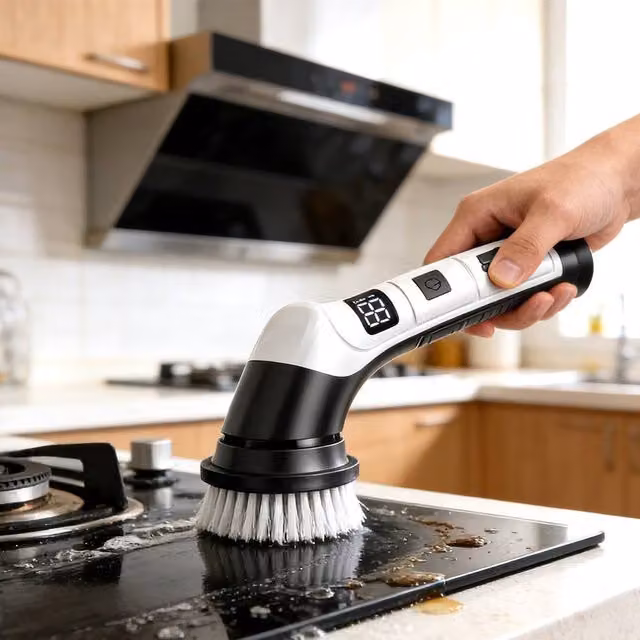 Ventryn 6 in 1 Rotating Electric Scrubber Brush for Deep Cleaning in White – 1