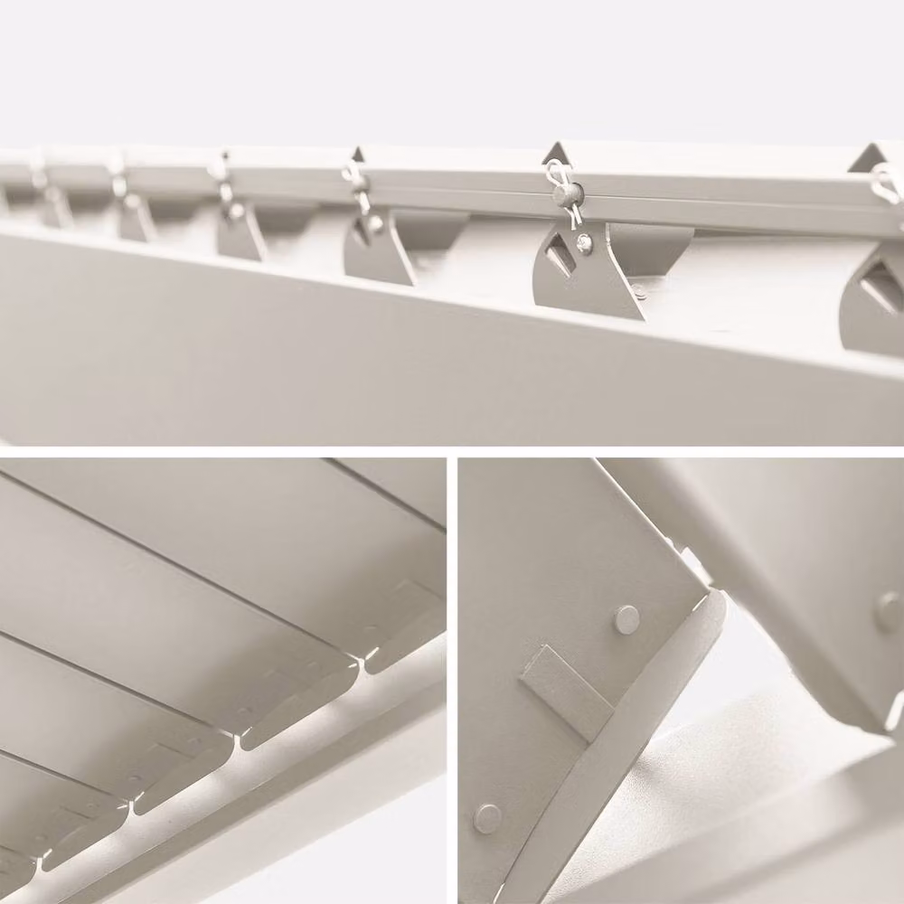 sweeek V2 Aluminium Louvered Pergola in Beige, W: 300 cm, D: 300 cm, H: 255 cm – 3