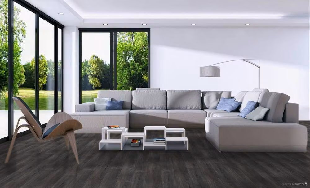 Luvanto Wood Effect Glue Down Luxury Vinyl Tile Plank in Black, 2.5mm – 2