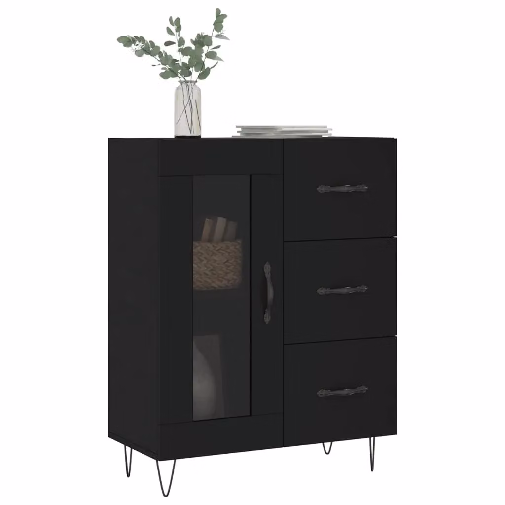 Berkfield Home Black Classic Sideboard, W: 69.5 cm, D: 34 cm, H: 90 cm – 3