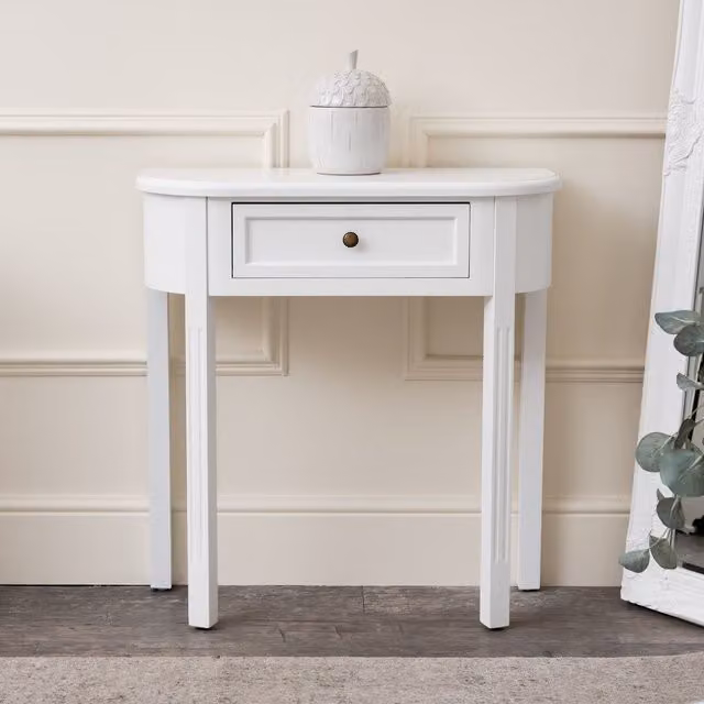 Melody Maison Daventry White Half Moon Table