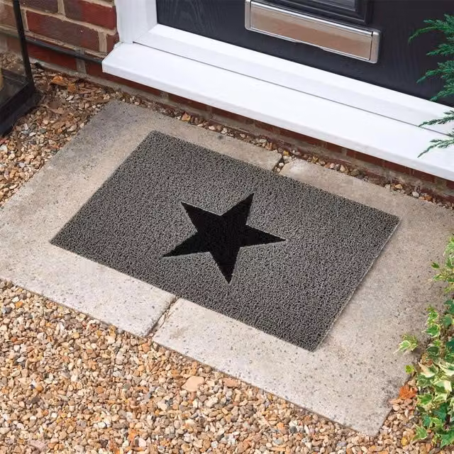 Nicoman Star PVC Spaghetti Doormat, Grey, W: 60 cm, D: 40 cm – 1