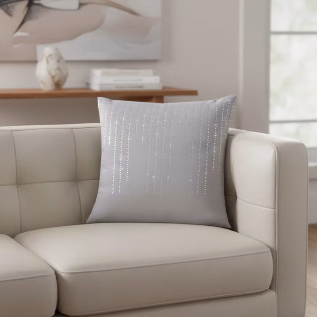 Terrys Silver Velvet Square Cushion W/D/H: 45 x 45 x 45 cm