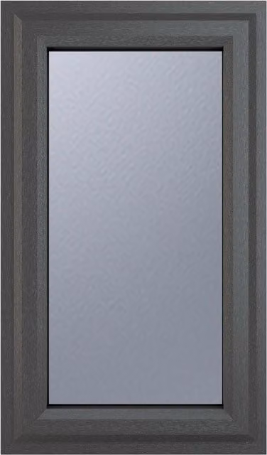 Crystal Direct Left Hand Side Top Hung Window with Obscure Glass in Dark Grey, W: 61.0 cm, H: 111.5 cm